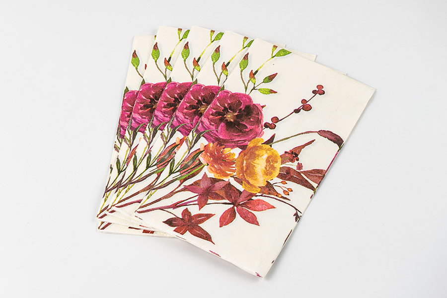 Blomstret papirserviett